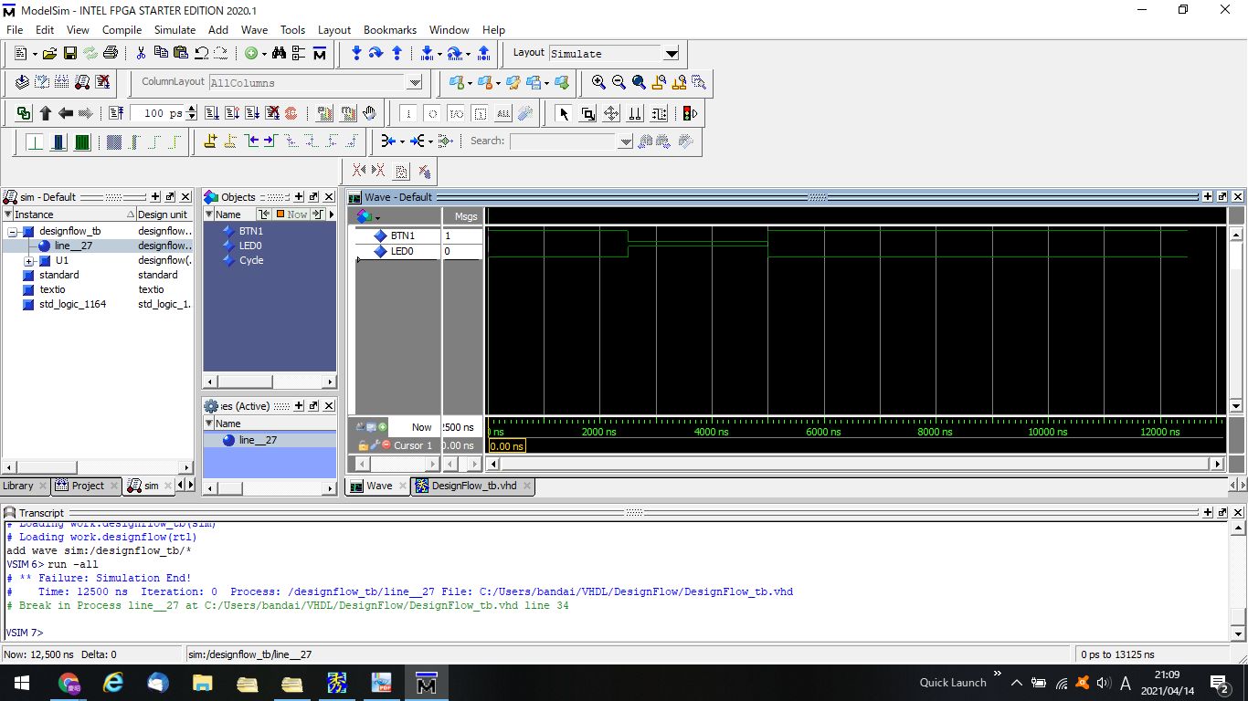 ModelSimの画面2